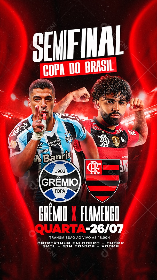 Story Copa do Brasil Grêmio X Flamengo Social Media PSD Editável