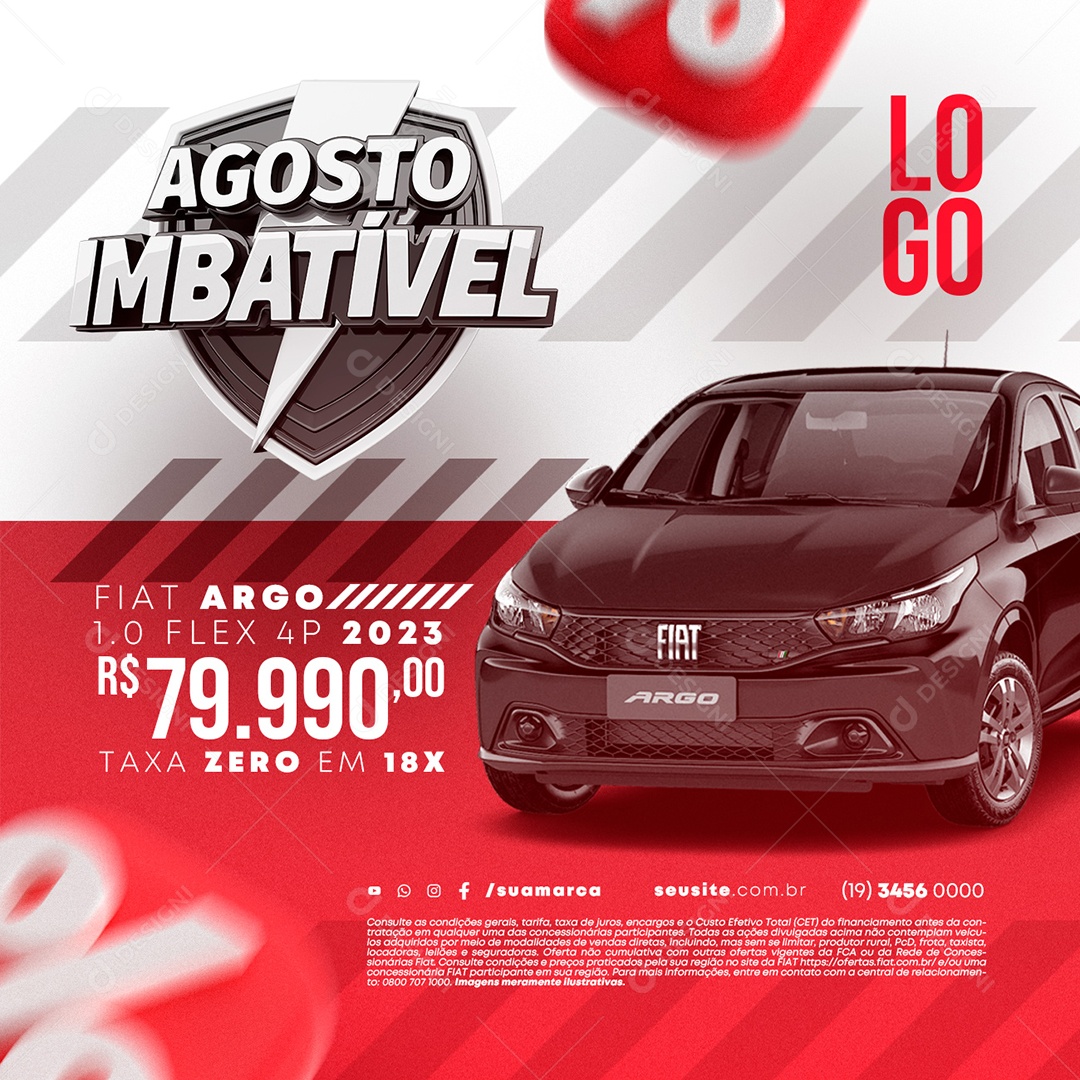 Concessionária Agosto Imbatível Fait Argo Social Media PSD Editável