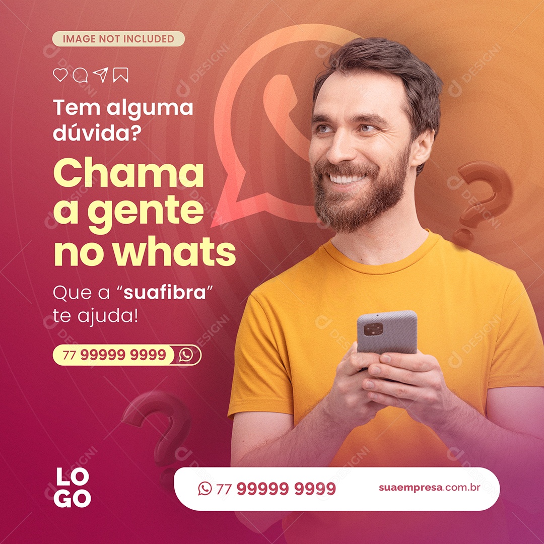 Chama A gente no Whast Social Media PSD Editável