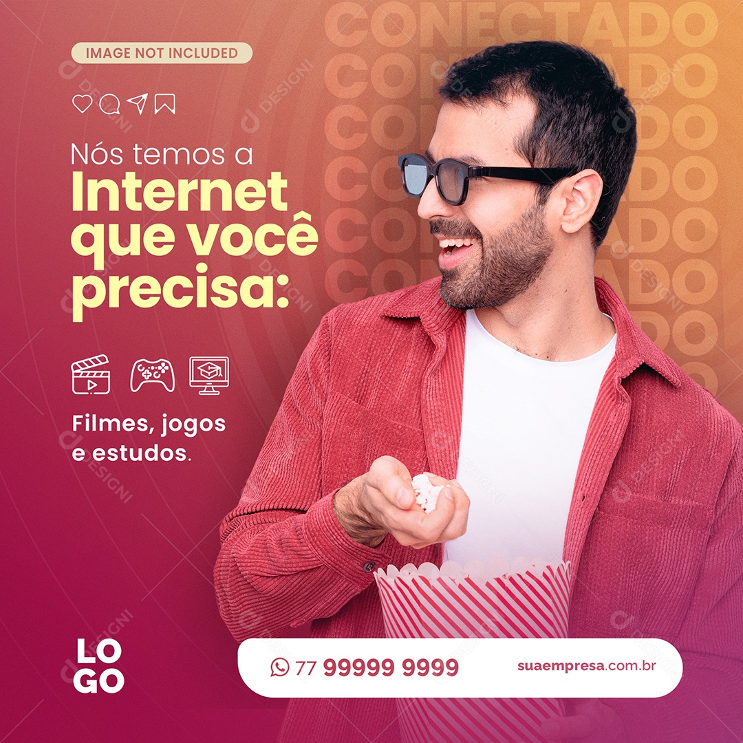 Internet Que Você Precisa Social Media PSD Editável