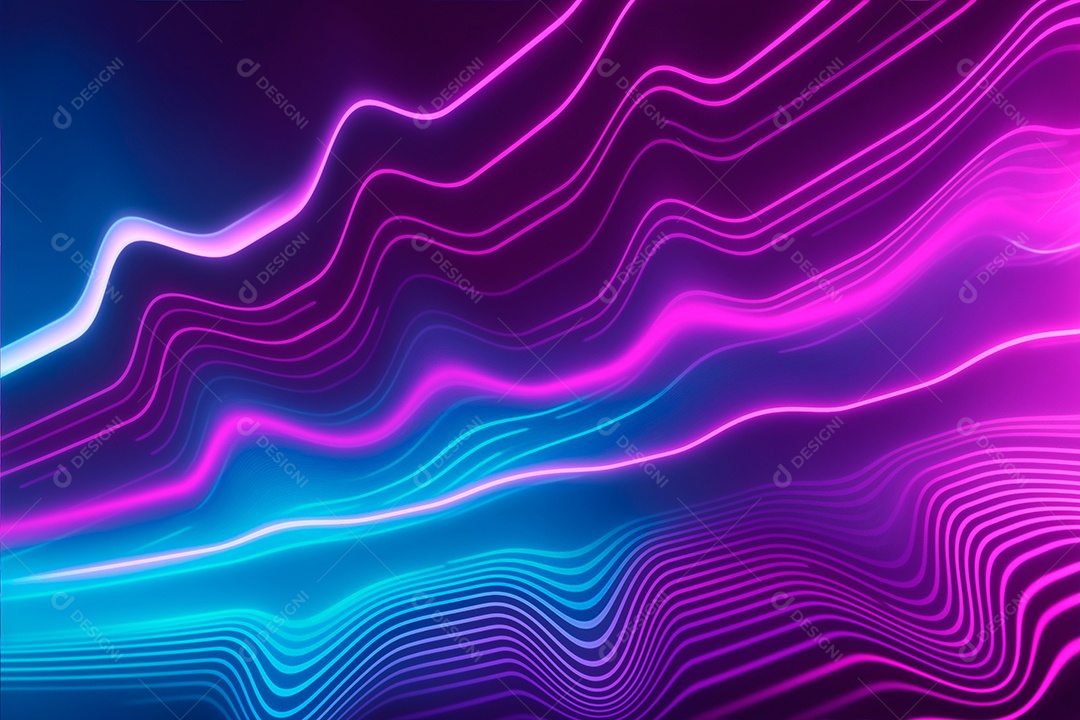 Papel de parede futurista estilo neon azul e rosa brilhante.