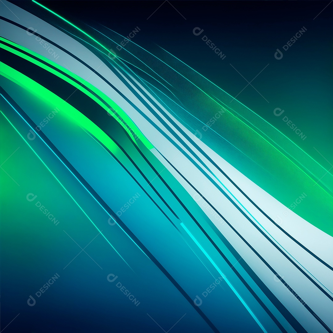 Papel de parede futurista estilo neon azul e verde brilhante.