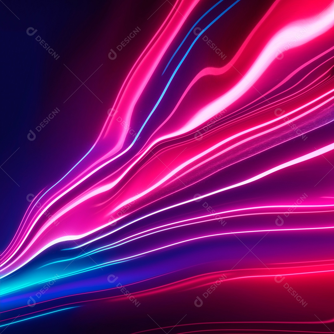 Papel de parede futurista estilo neon azul, vermelho e rosa brilhante.