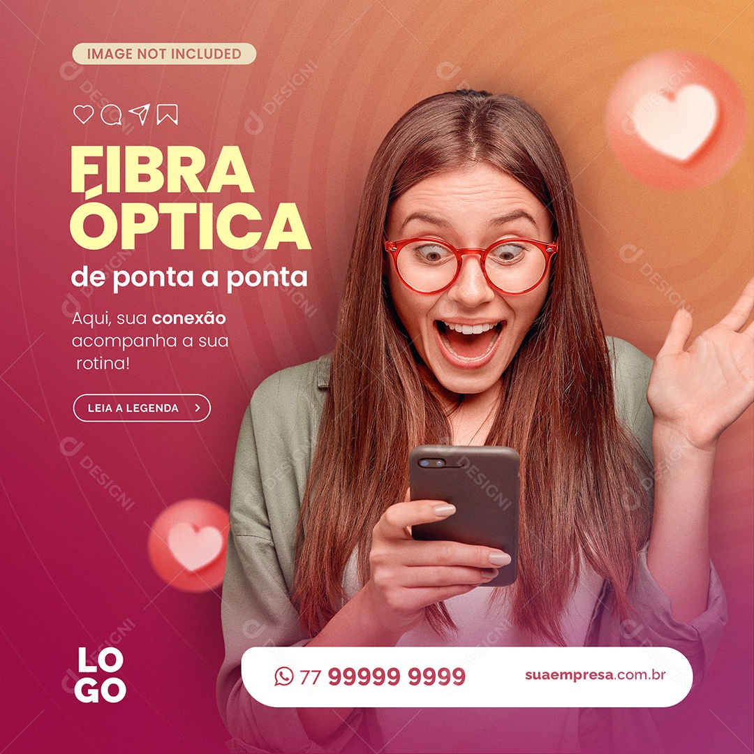 Fibra Óptica Social Media PSD Editável