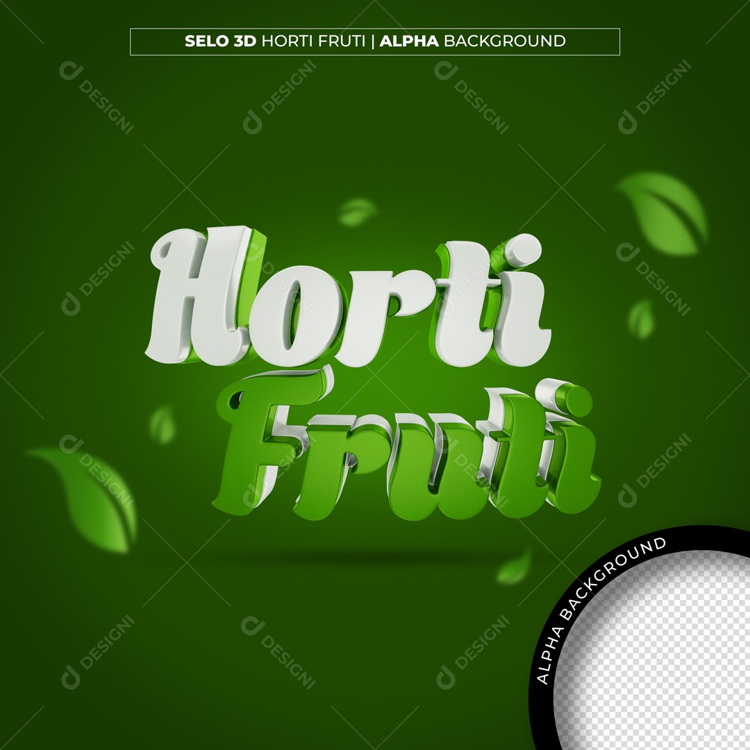 Texto 3D Horti Fruti Para Composição PSD