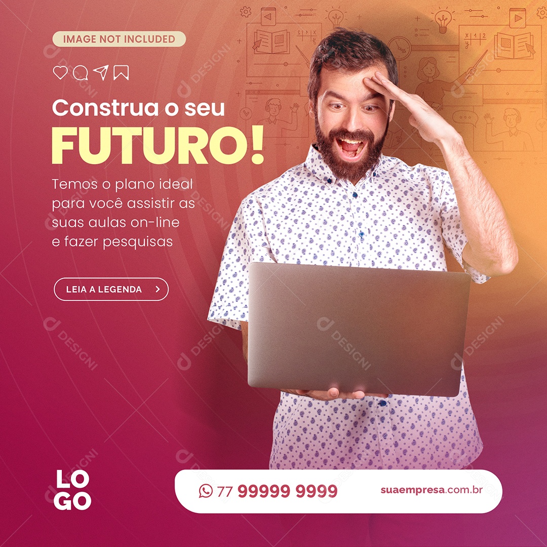 Construar o Seu Futuro Social Media PSD Editável