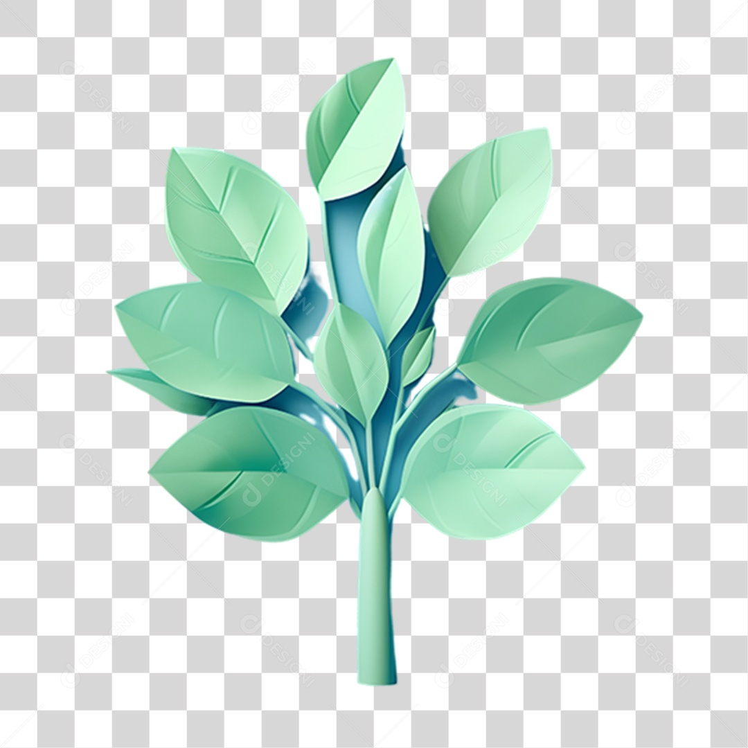 Objeto 3D Planta para Composição PNG Transparente