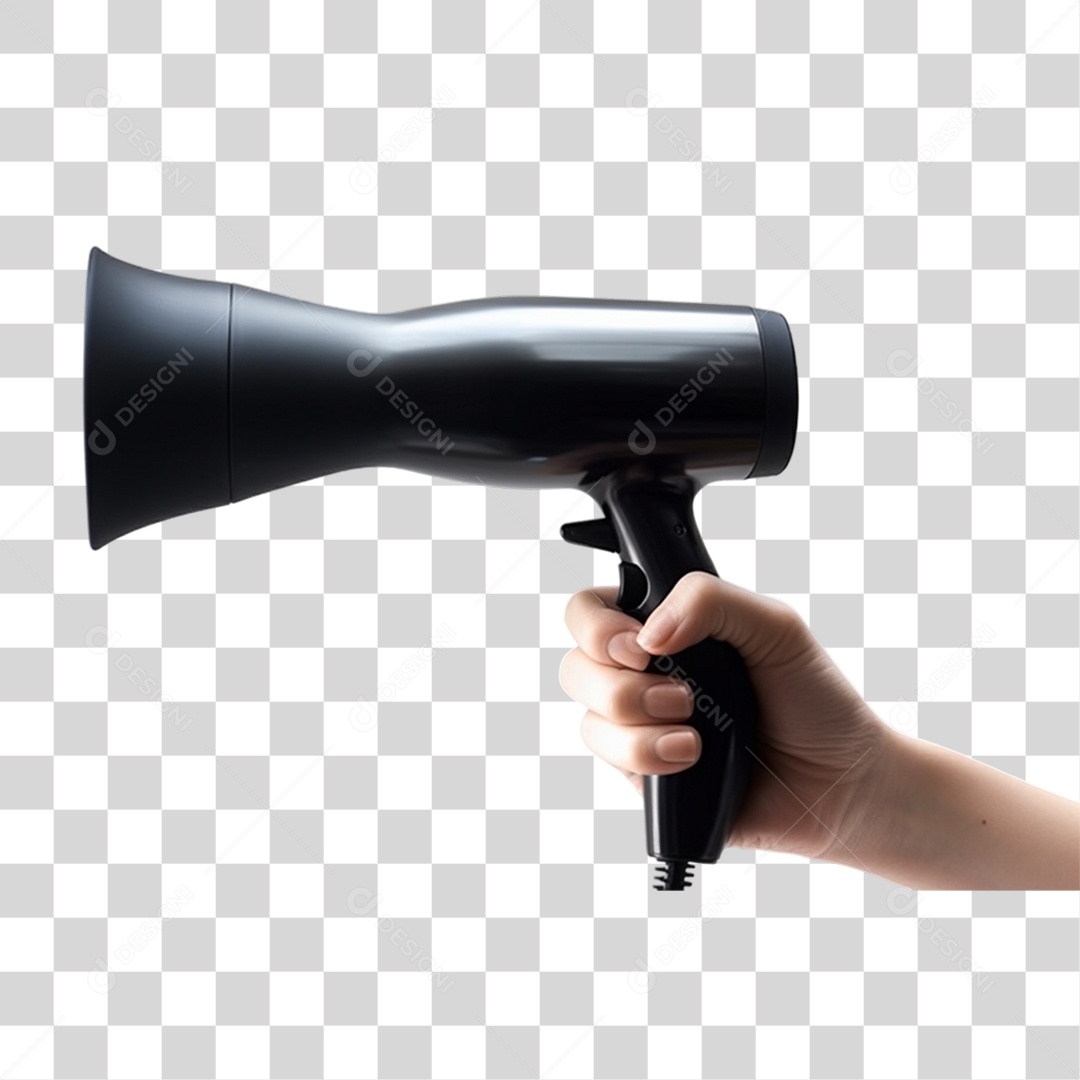 Objeto 3D Secador de Cabelo PNG Transparente