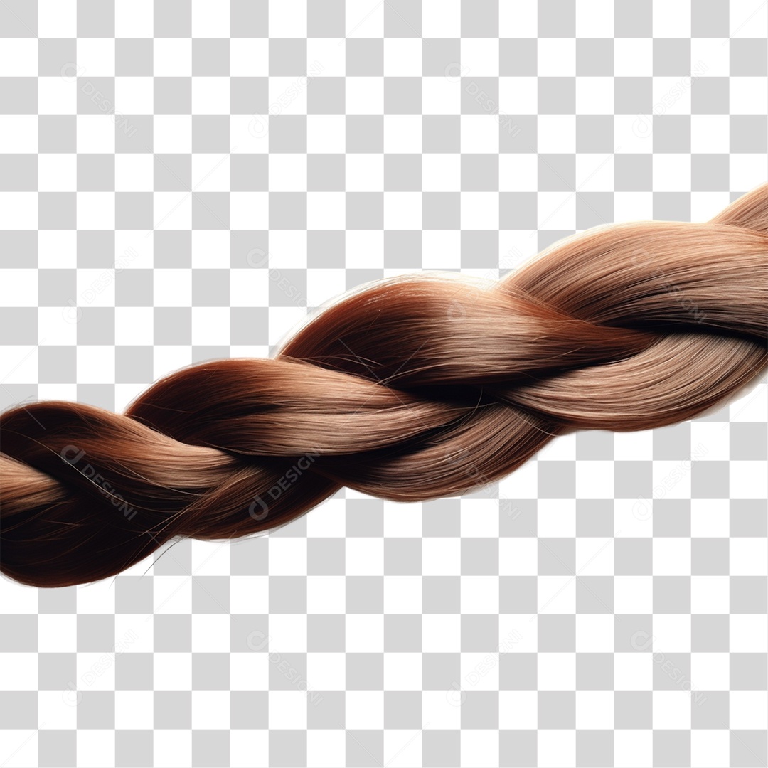 Objeto 3D Trança de Cabelo Para Composição PNG Transparente