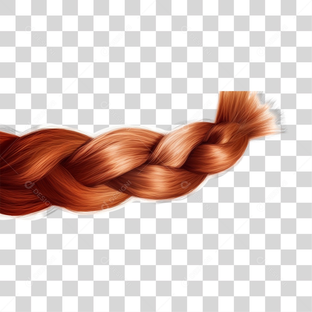Objeto 3D Trança de Cabelo Para Composição PNG Transparente