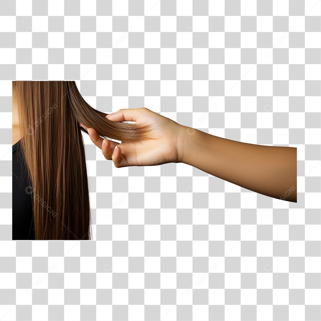 Mão Segurando Cabelo PNG Transparente