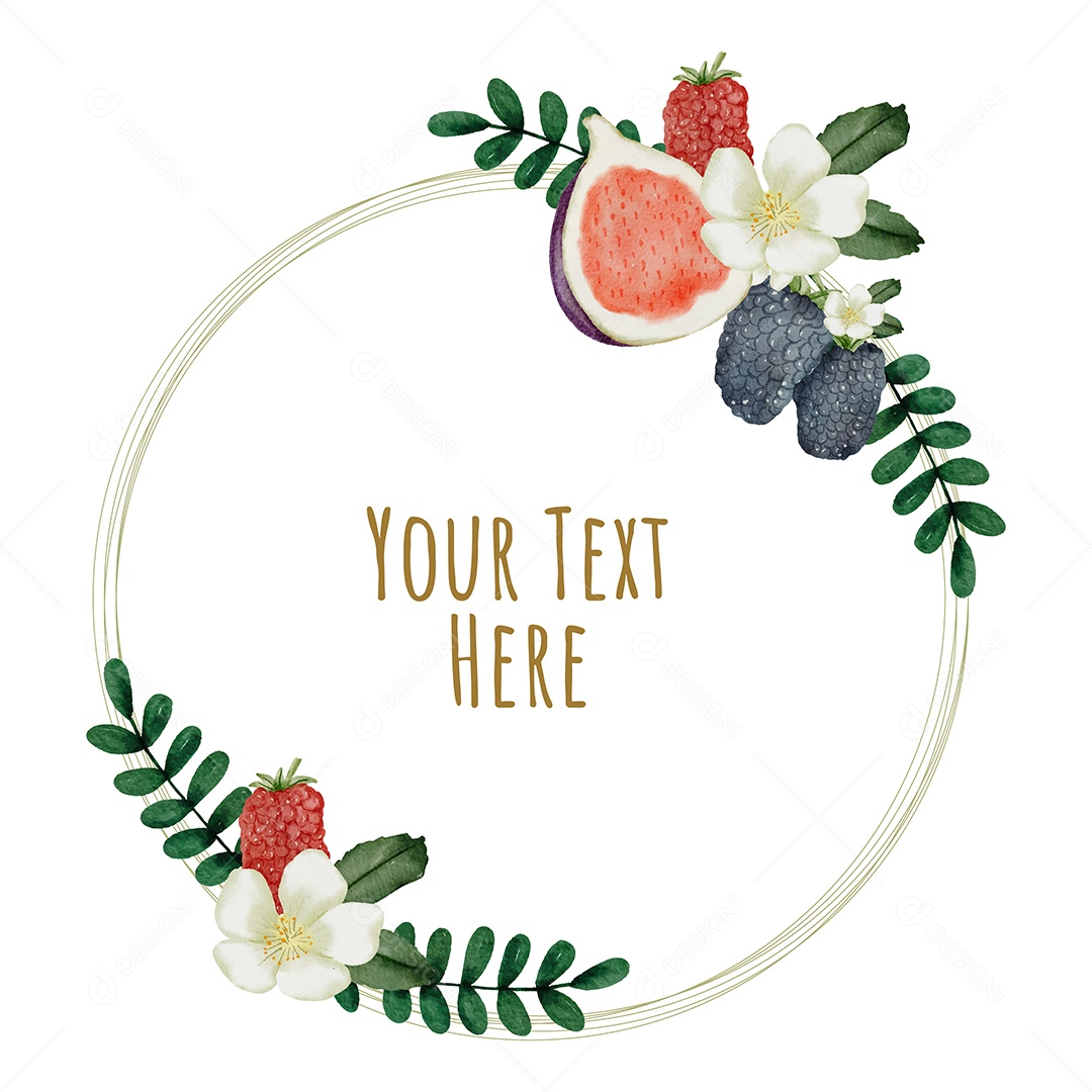 Conjunto de Flores Em Aquarela de Moldura Vetor EPS