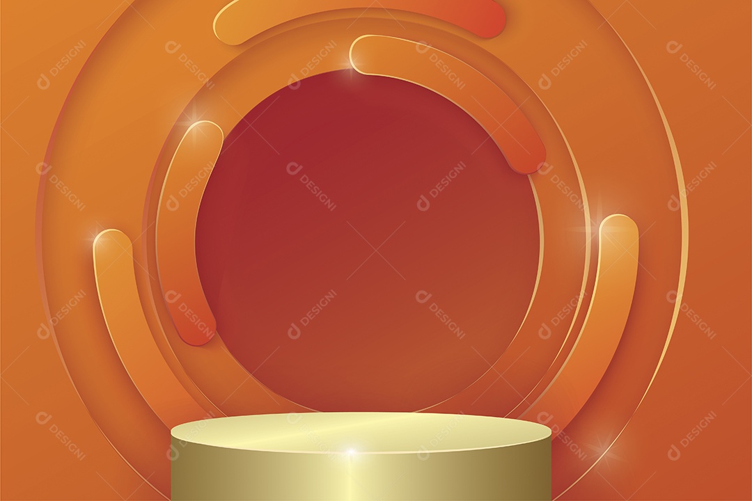 Pódio de Design Rosa e Dourado Vetor EPS