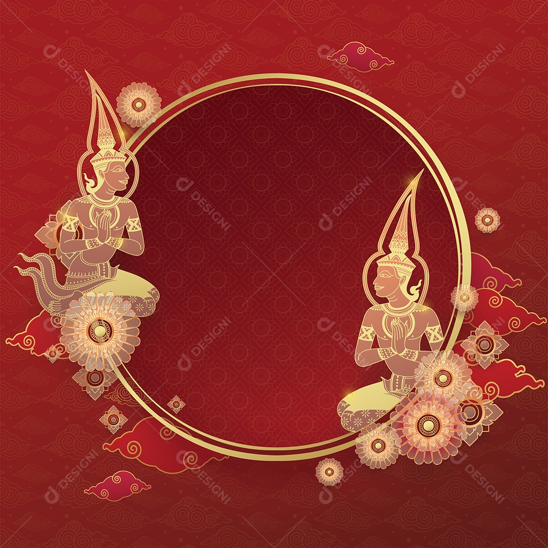 Pódio de Design de Estilo Tailandês para Vários Anúncios Vetor EPS