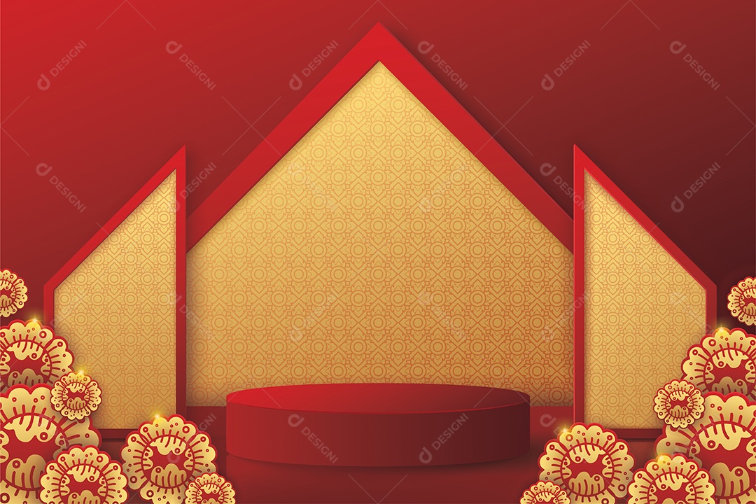 Pódio de Design de Estilo Tailandês para Vários Anúncios Vetor EPS