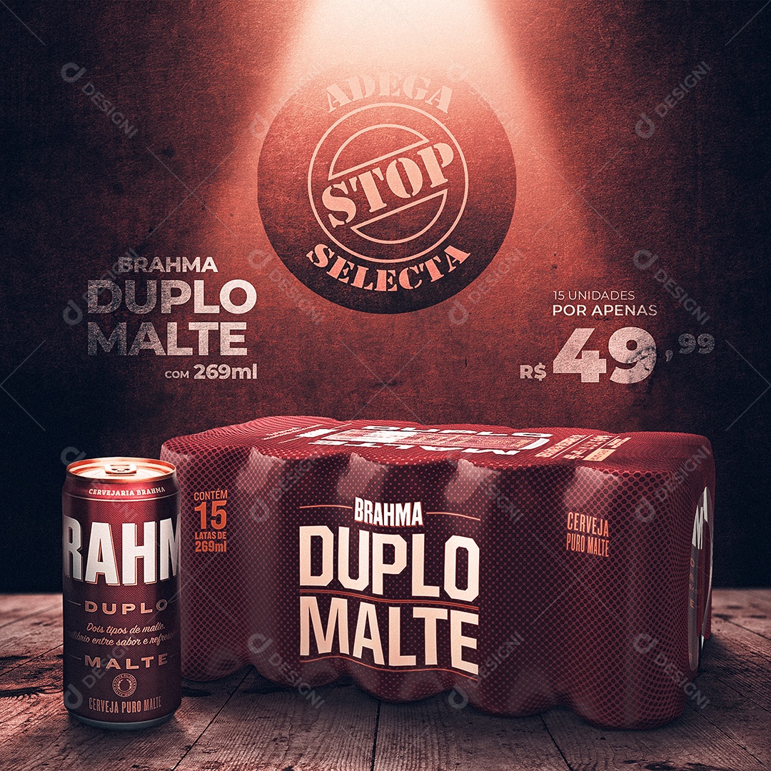 Social Media Adega Stop Selecta Brahma Duplo Malte PSD Editável