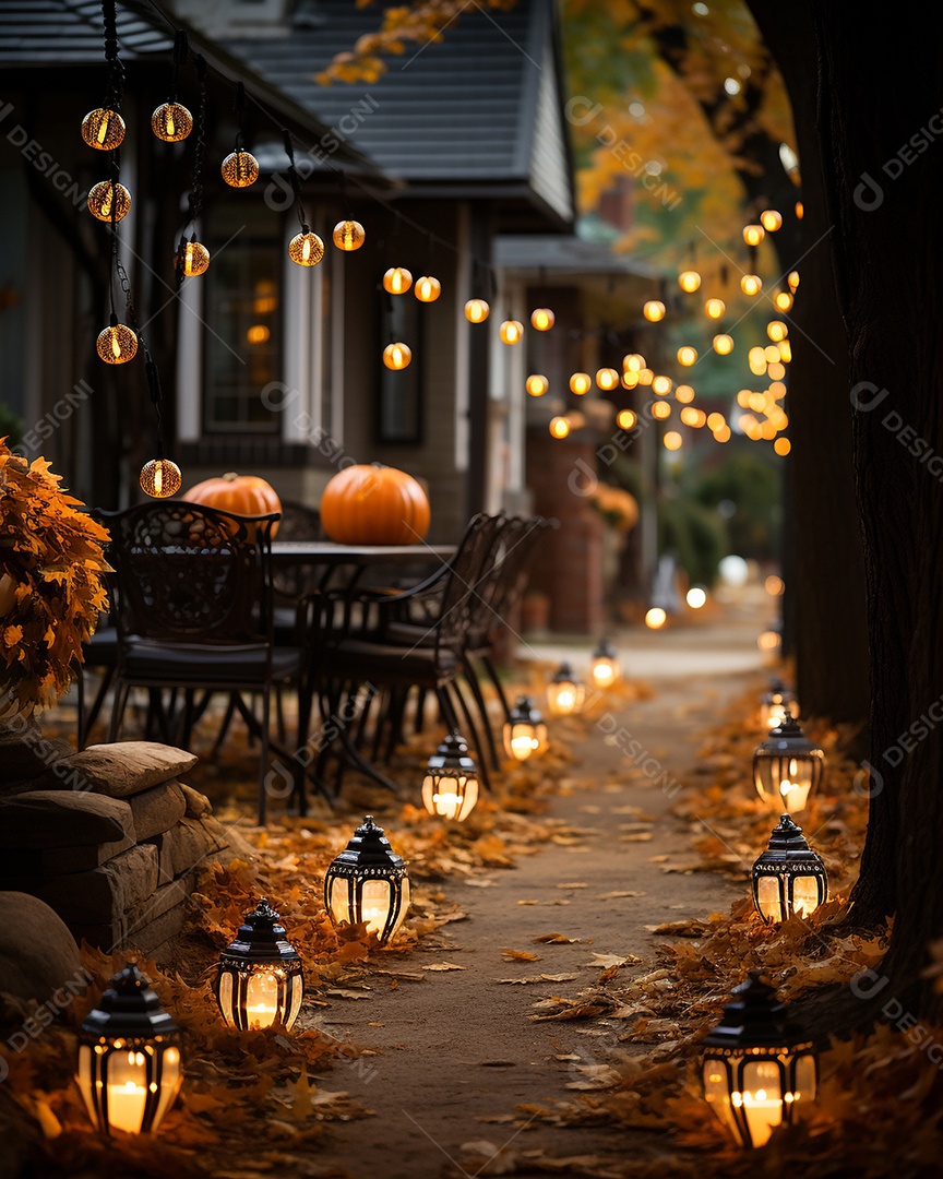 Cenário de festa de halloween tradicional.