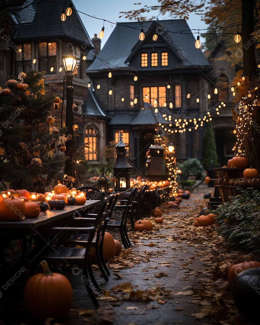 Cenário de festa de halloween tradicional.