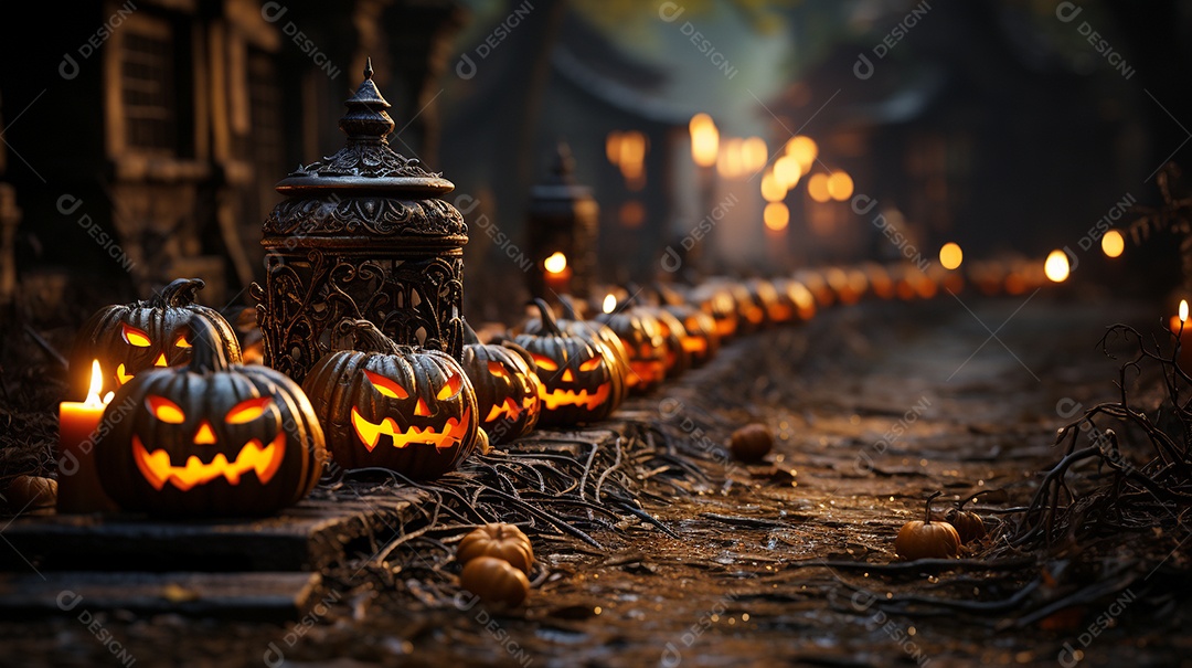 Cenário de festa de halloween tradicional.