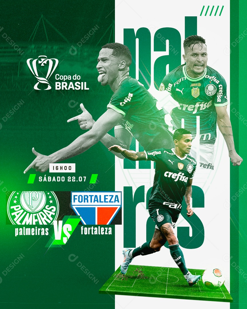 Social Media Copa Do Brasil Palmeiras Vs Fortaleza PSD Editável