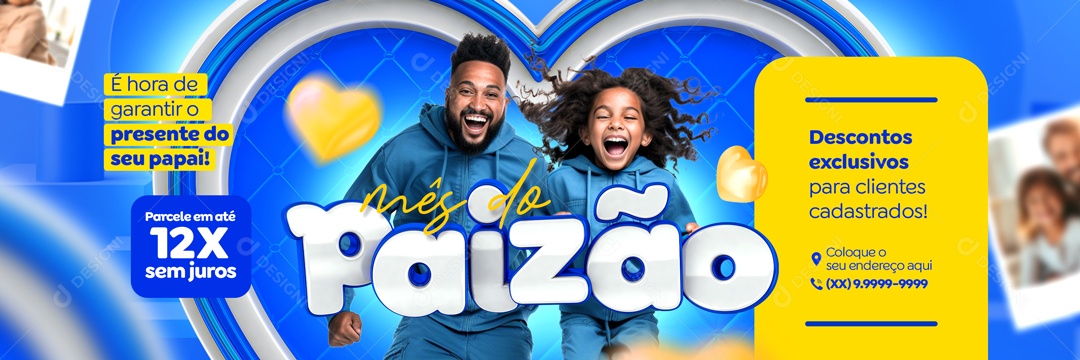 Banner Mês Do Paizão Garantir o Presente Do Papai Social Media PSD Editável