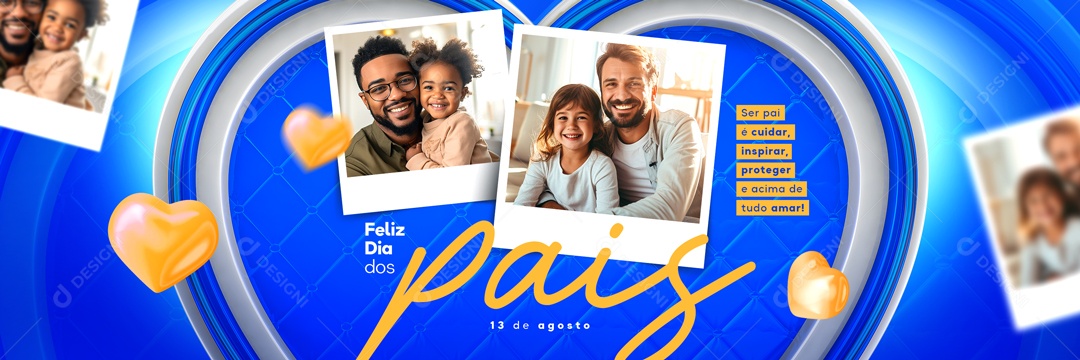 Social Media Banner Feliz Dia Dos Pais 13 De Agosto PSD Editável