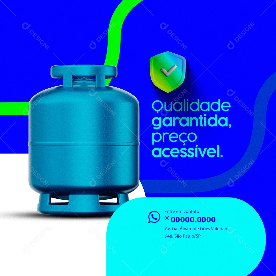 Gás de Cozinha Qualidade Garantida Preço Acessível Social Media PSD Editável
