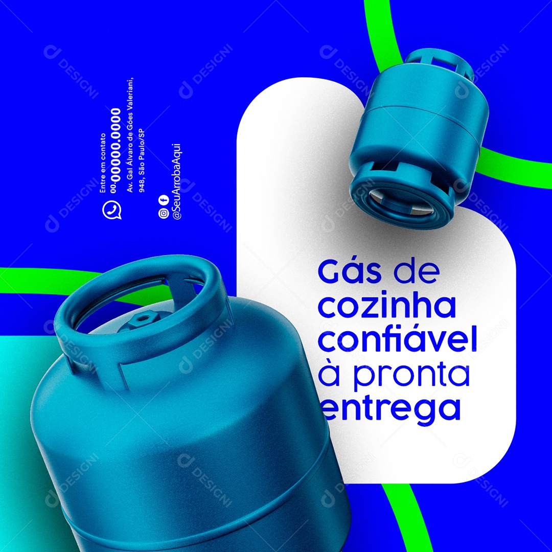 Gás de Cozinha Confiável à Pronta Entrega Social Media PSD Editável