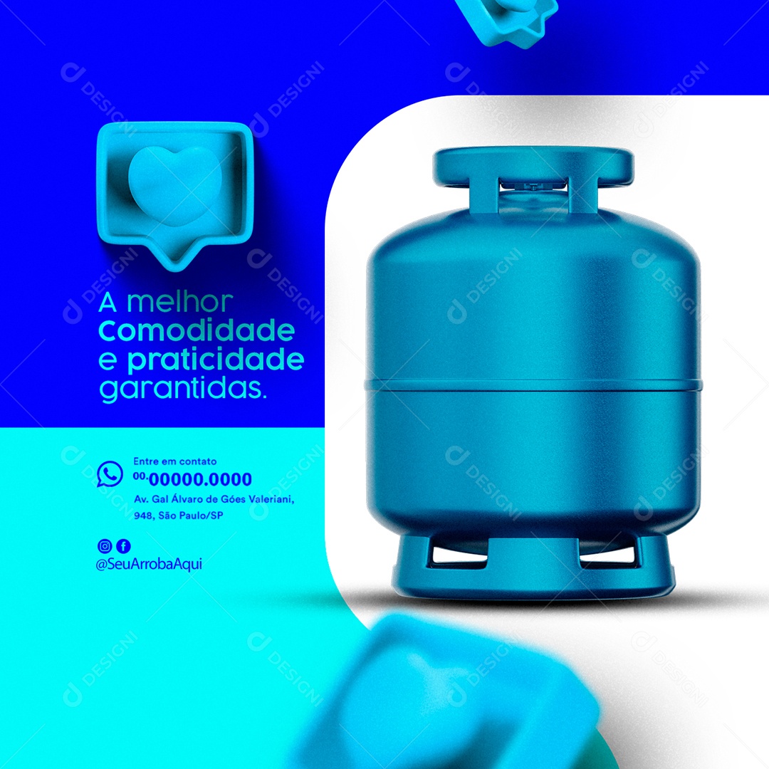 Gás de Cozinha A Melhor Comodidade e Praticidade Garantidos Social Media PSD Editável