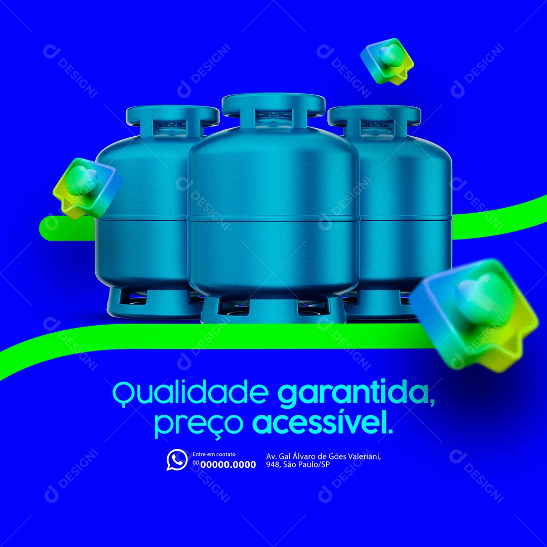 Gás de Cozinha Qualidade Garantida Preço Acessível Social Media PSD Editável