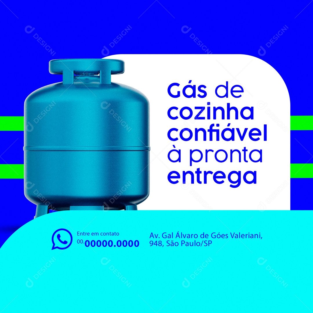 Social Media Gás de Cozinha Confiável à Pronta Entrega PSD Editável