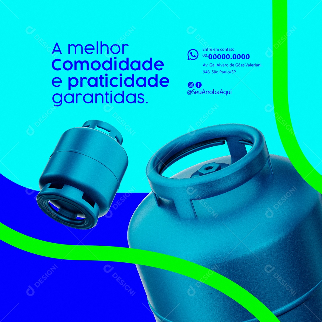 Gás de Cozinha A Melhor Comodidade e Praticidade Garantidas Social Media PSD Editável