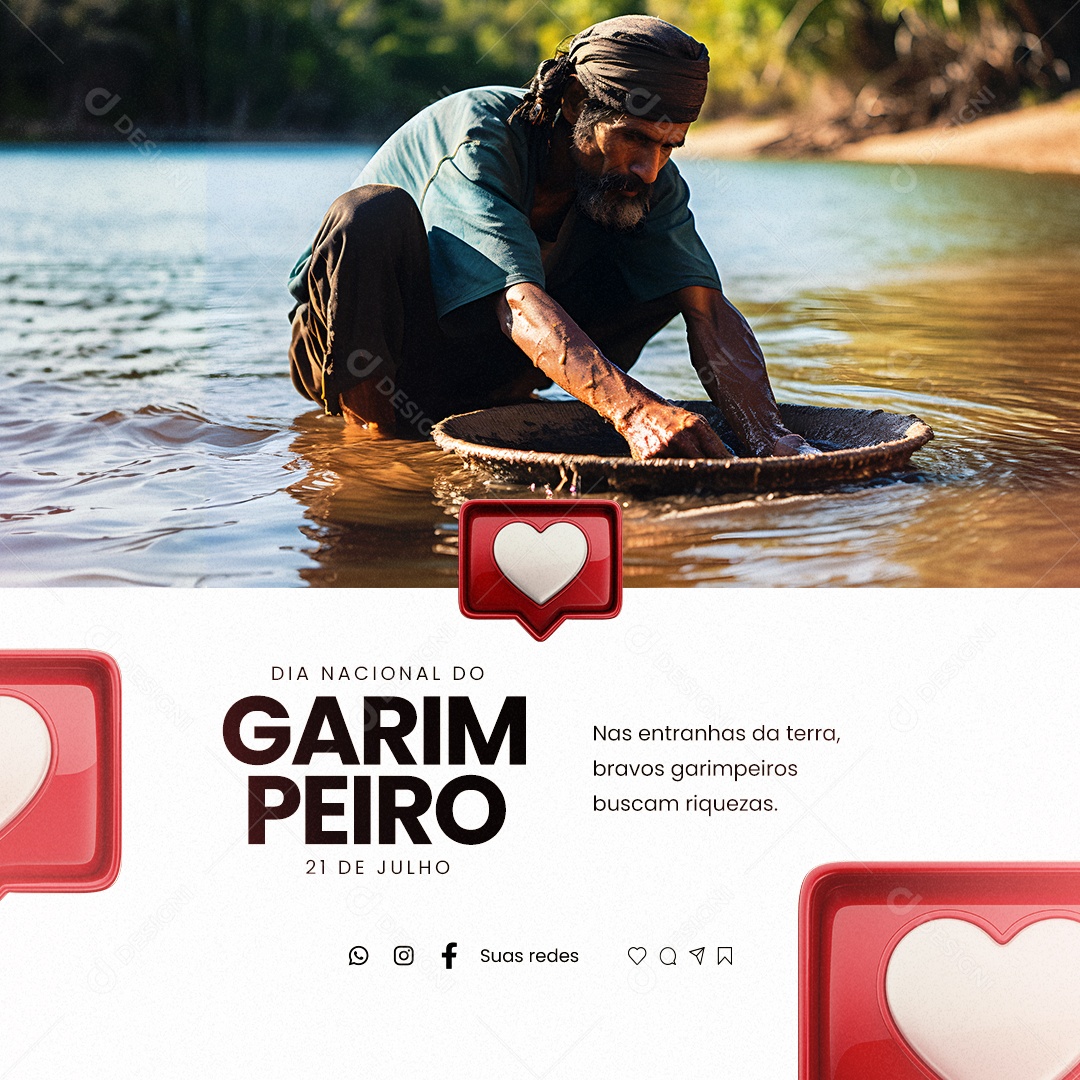 Dia Nacional Do Garimpeiro Nas Entranhas da Terra Social Media PSD Editável