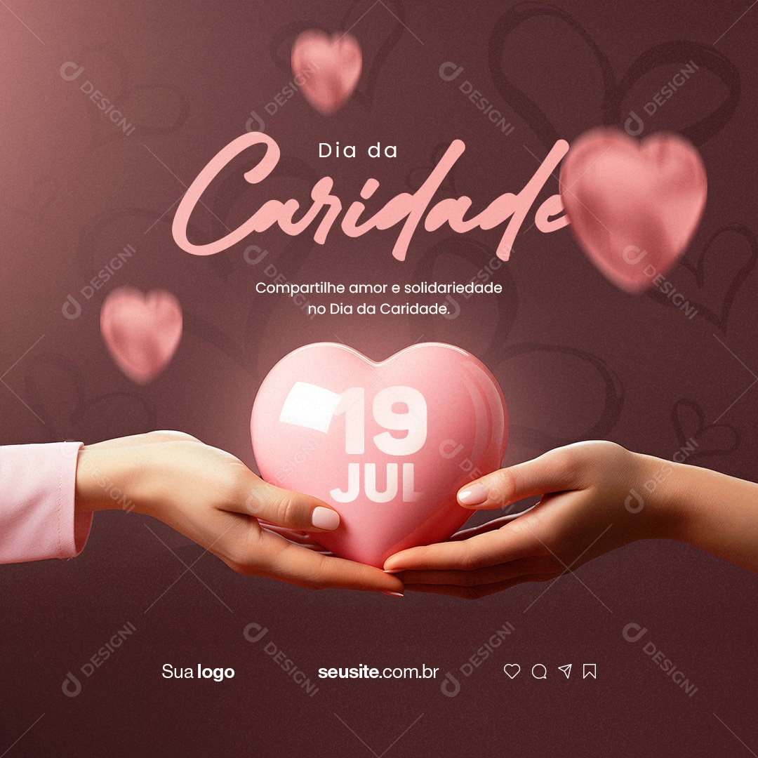 Dia Da Caridade Compartilhe Amor e Solidariedade Social Media PSD Editável