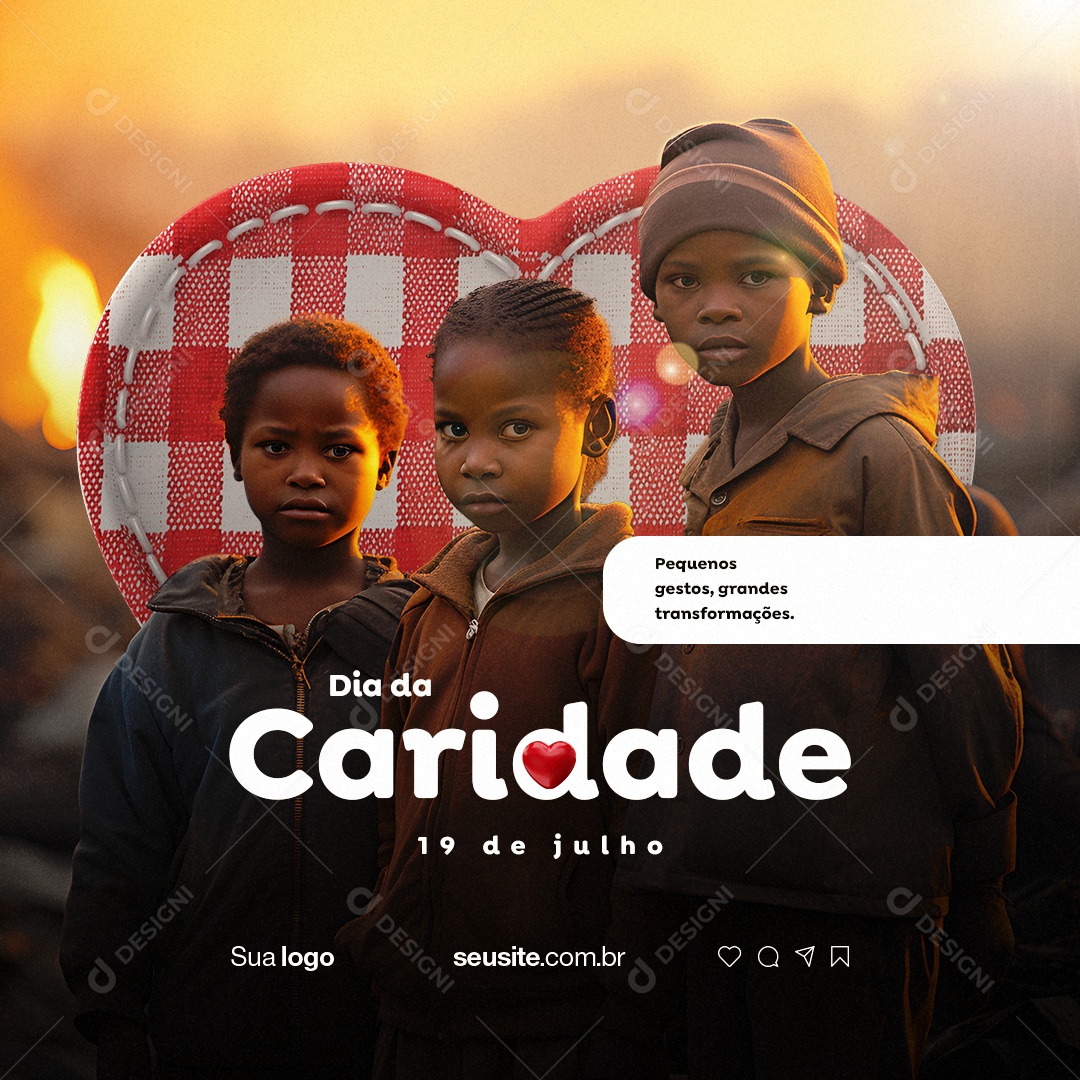Dia Da Caridade Pequenos Gestos Grandes Social Media PSD Editável