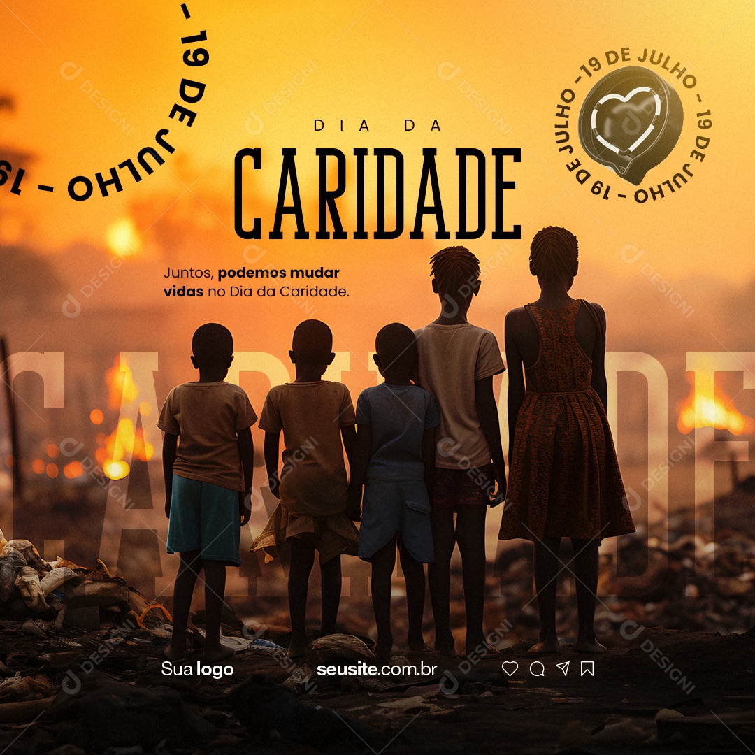 Dia Da Caridade Juntos Podemos Mudar Vidas Social Media PSD Editável