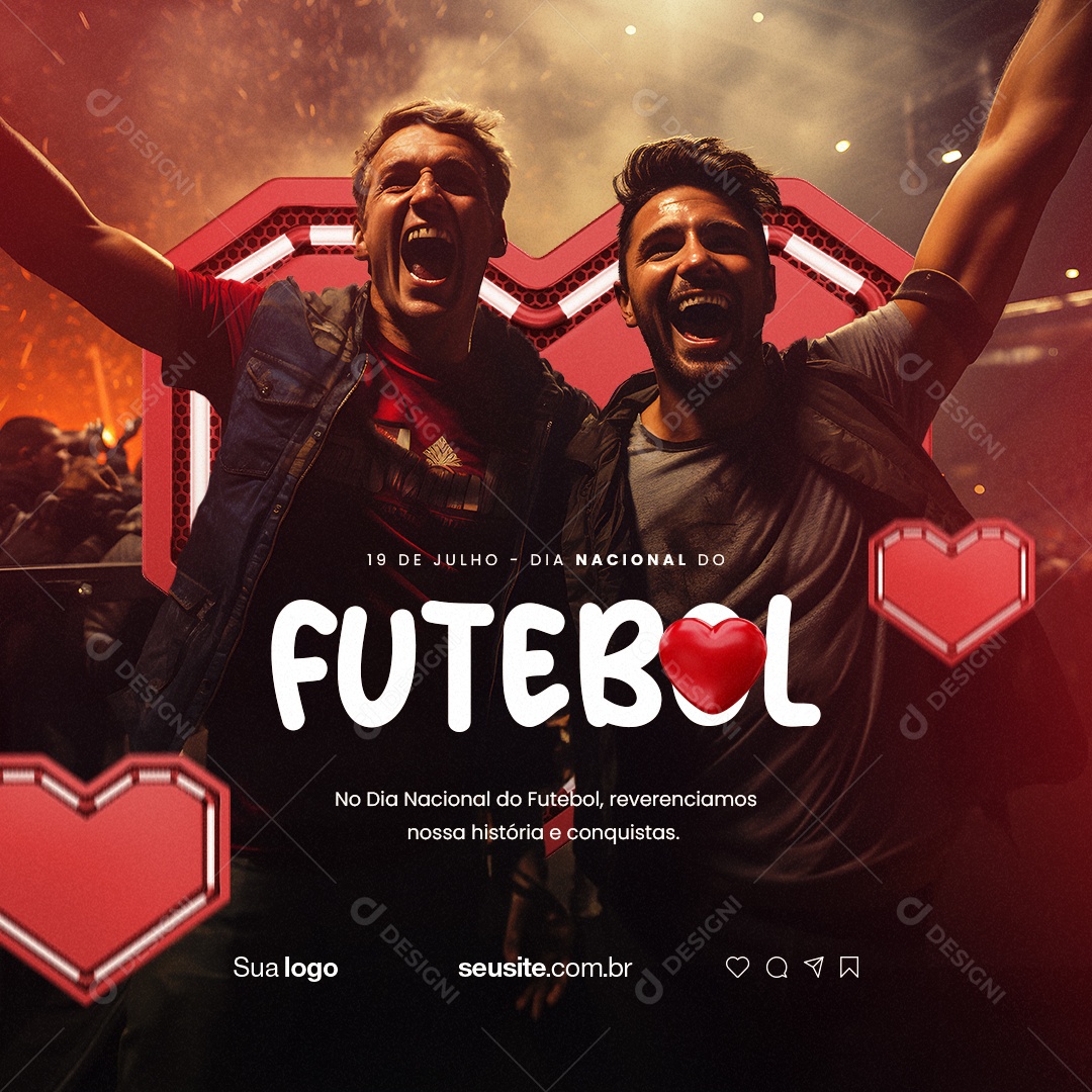 Social Media Dia Nacional do Futebol 19 De Julho PSD Editável