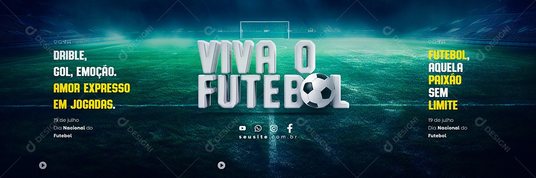 Dia Nacional do Futebol Viva o Futebol Carrossel Social Media PSD Editável