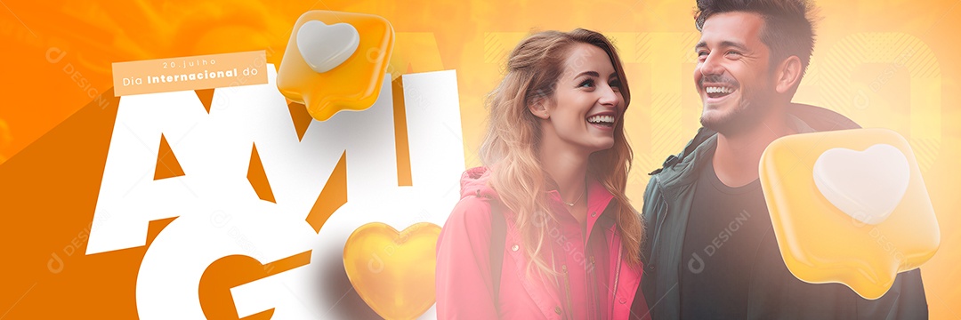 Dia Internacional Do Amigo Carrossel 20 De Julho Social Media PSD Editável
