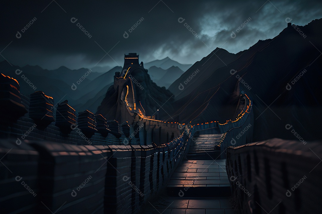 Imagem realista de grande muralha.