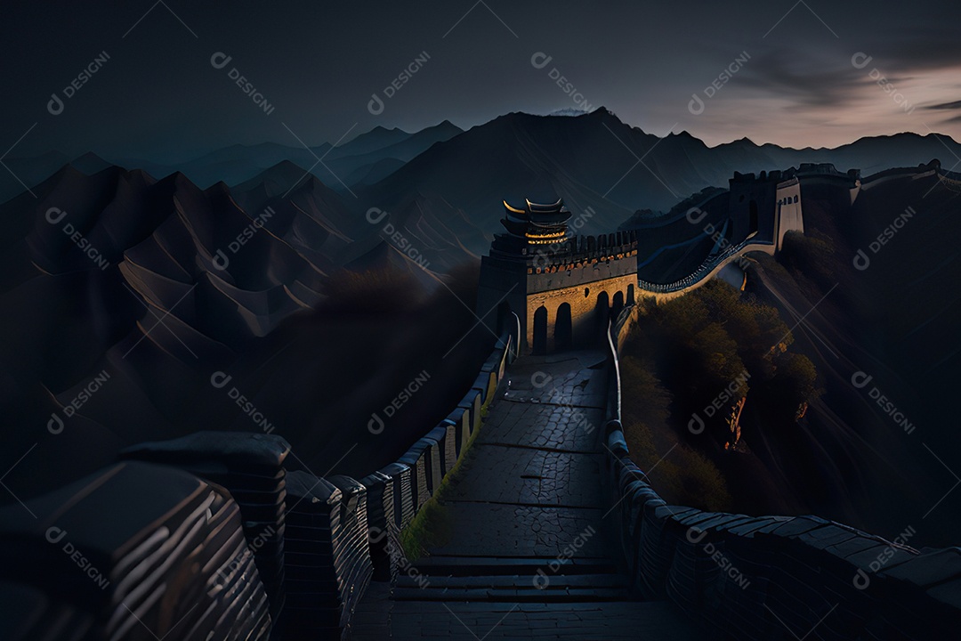 Imagem realista de grande muralha.