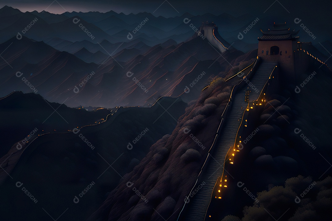 Imagem realista de grande muralha.