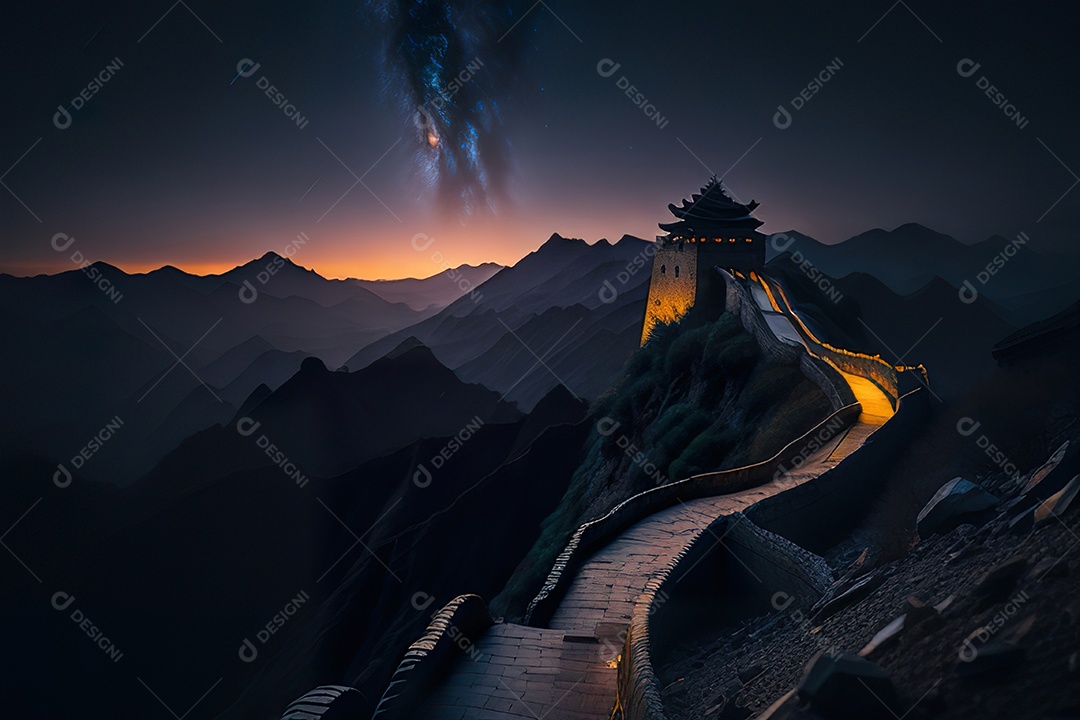 Imagem realista de grande muralha.