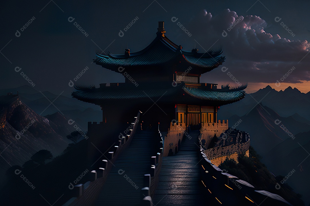 Imagem realista de grande muralha.