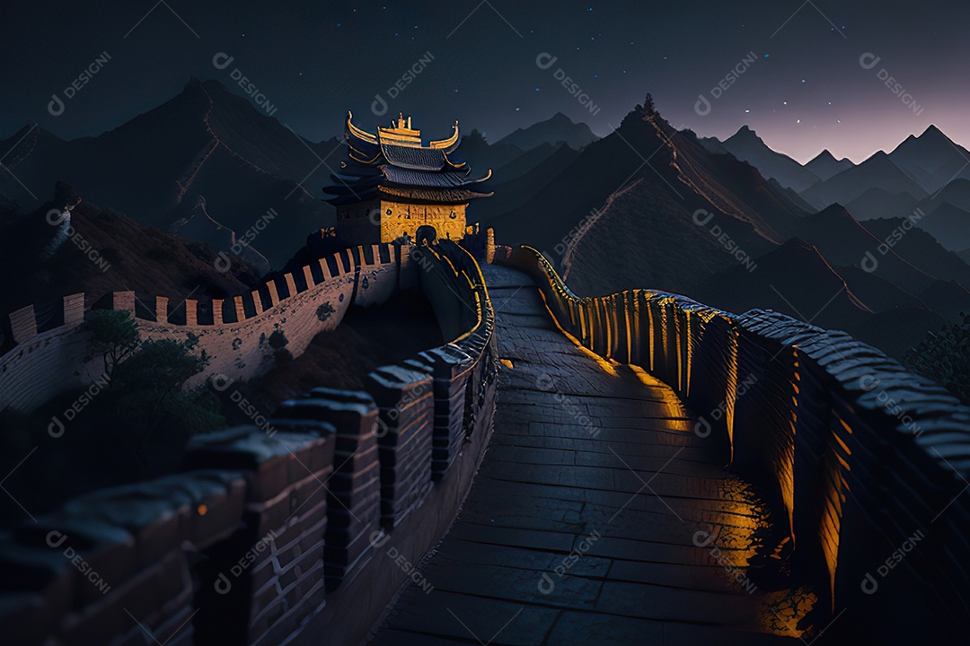 Imagem realista de grande muralha.