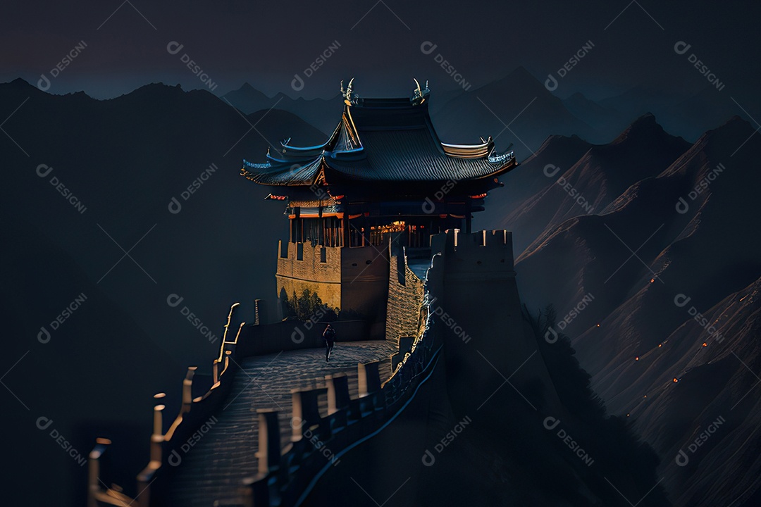 Imagem realista de grande muralha.