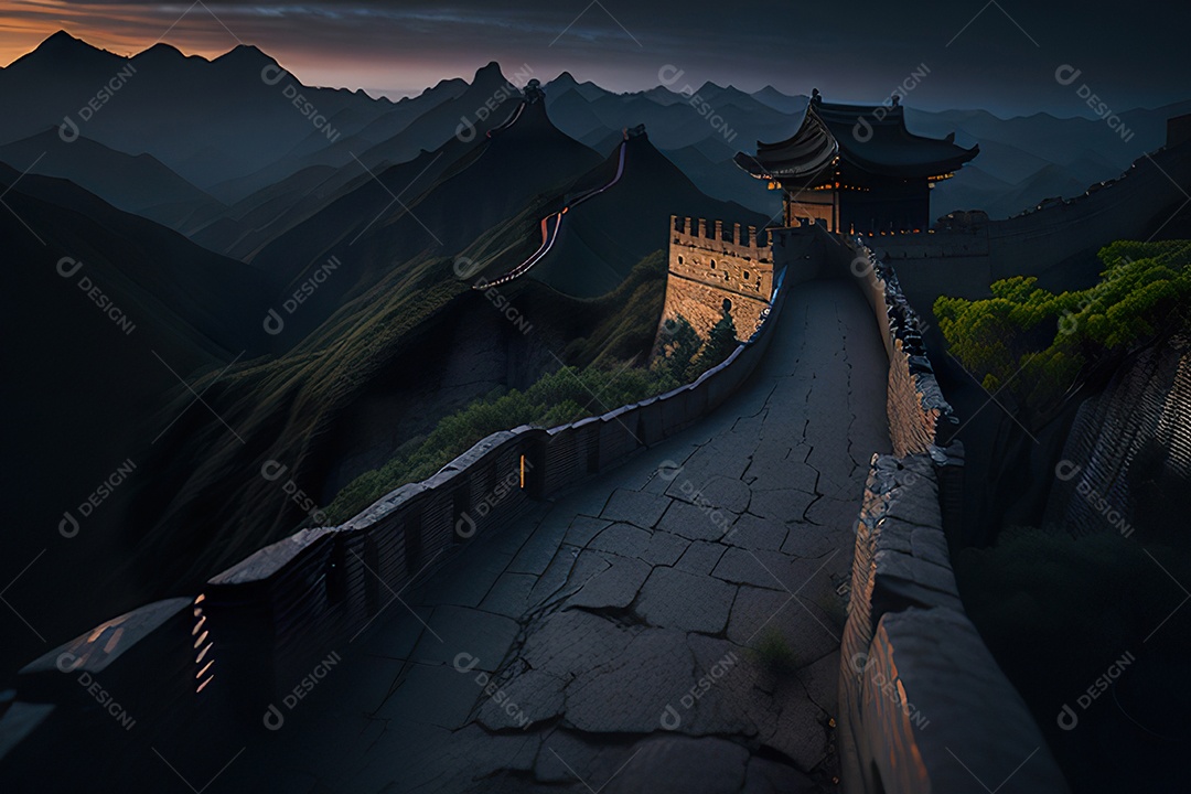 Imagem realista de grande muralha.
