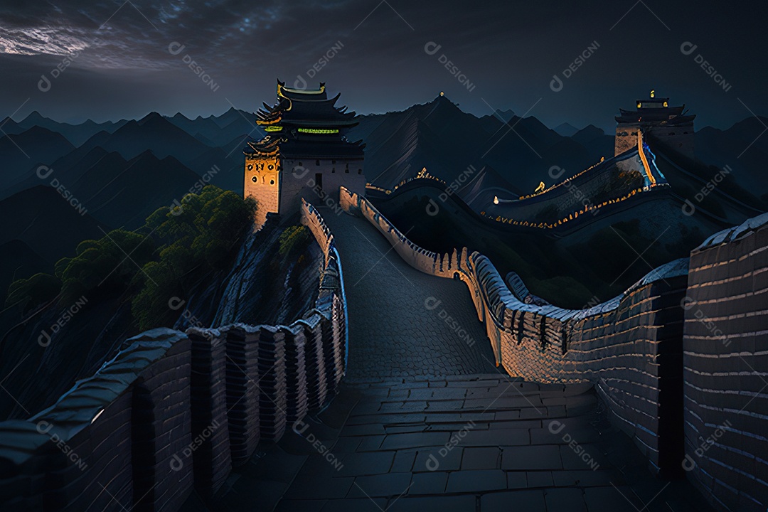 Imagem realista de grande muralha.