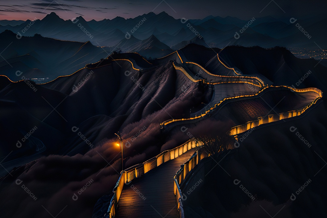 Imagem realista de grande muralha.