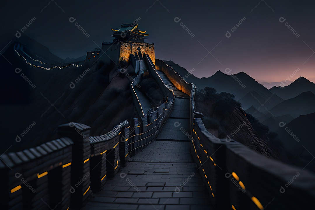 Imagem realista de grande muralha.